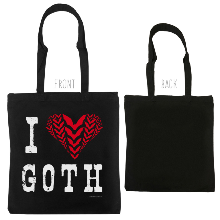 Wonderland 13 Stofftasche I Love Goth – Bild 2