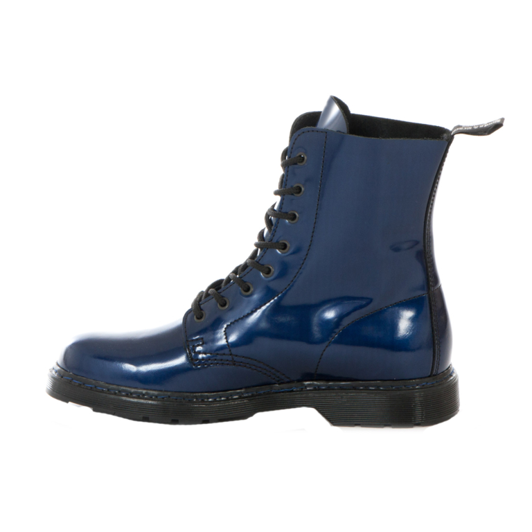 Boots & Braces Easy Way Metallic Blue 8-Eye Boots – Bild 2