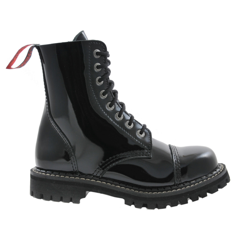 Angry Itch 8-Eye Gothic Punk Army Ranger Patent Boots