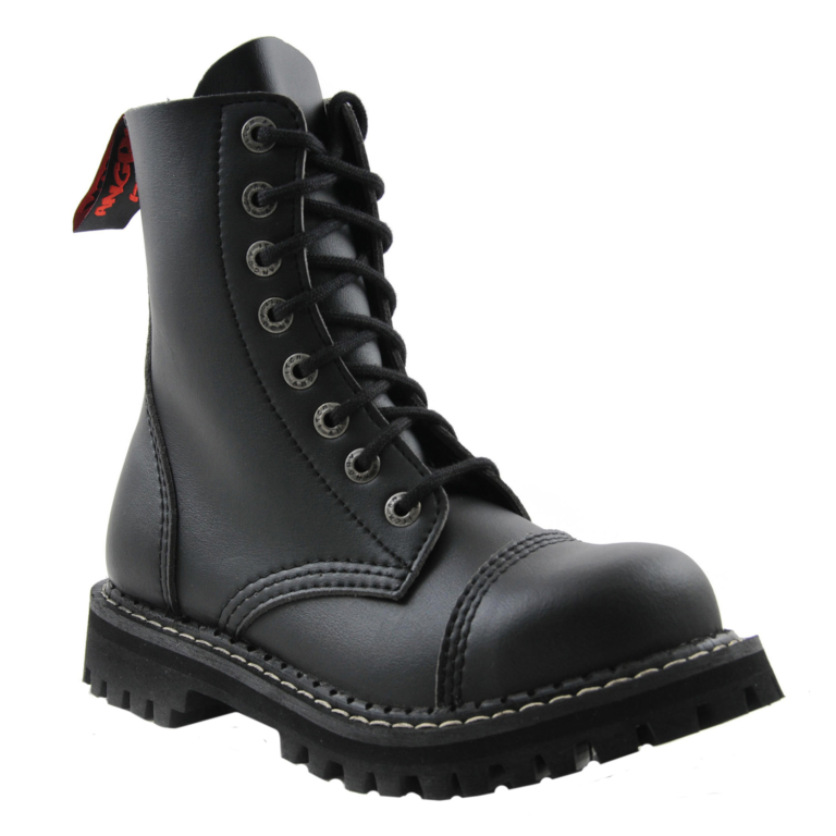 Angry Itch 8-Loch Gothic Punk Army Ranger Kunstlederstiefel VEGAN – Bild 2