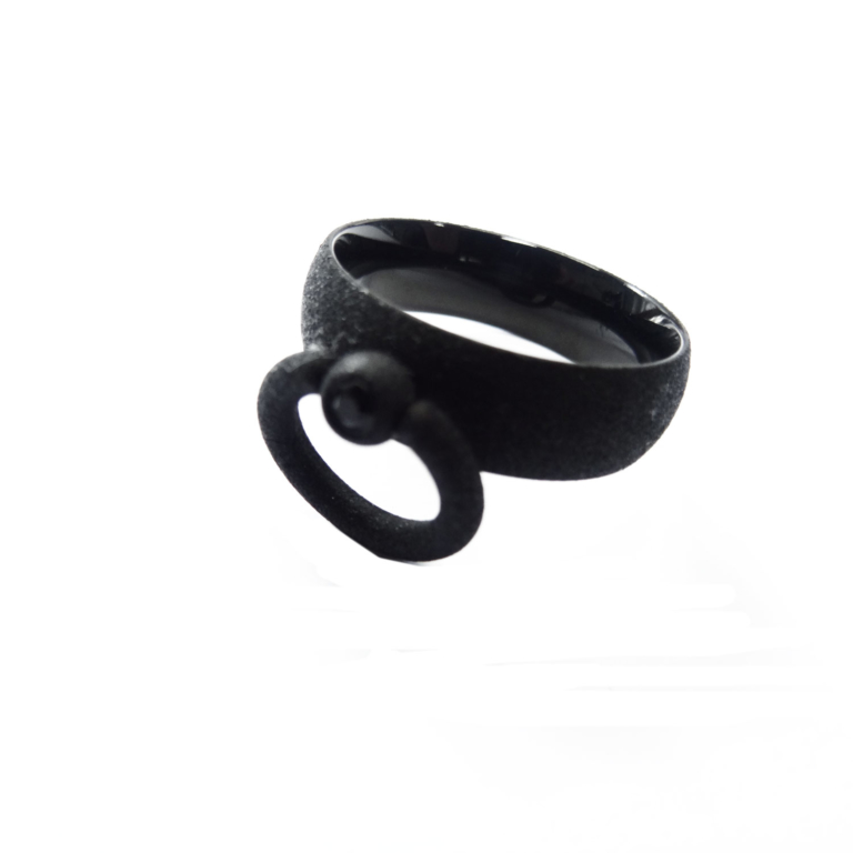 White Dragon Ring Black Matte Slim Story of O