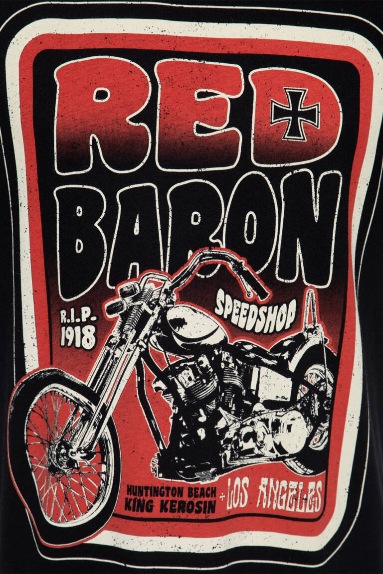 King Kerosin Red Baron Speedshop T-Shirt – Bild 2