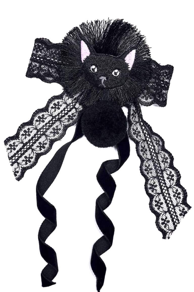 Punk Rave Fliege Black Cat – Bild 2