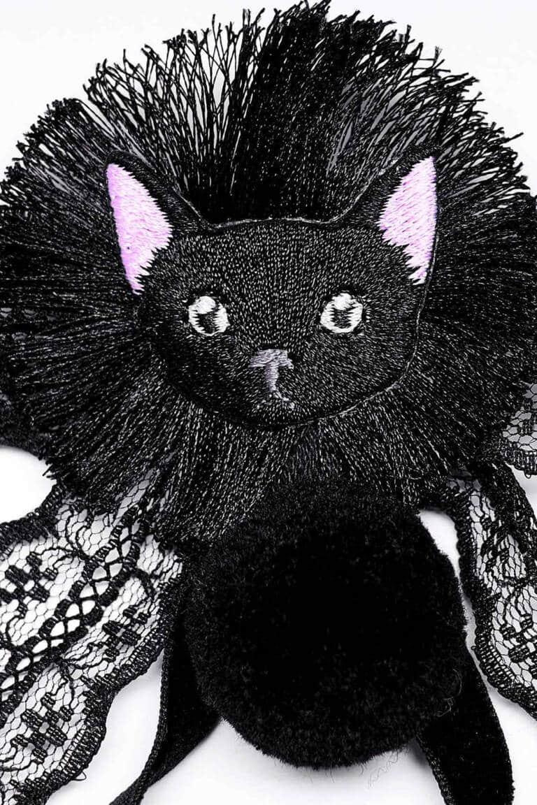 Punk Rave Fliege Black Cat – Bild 5