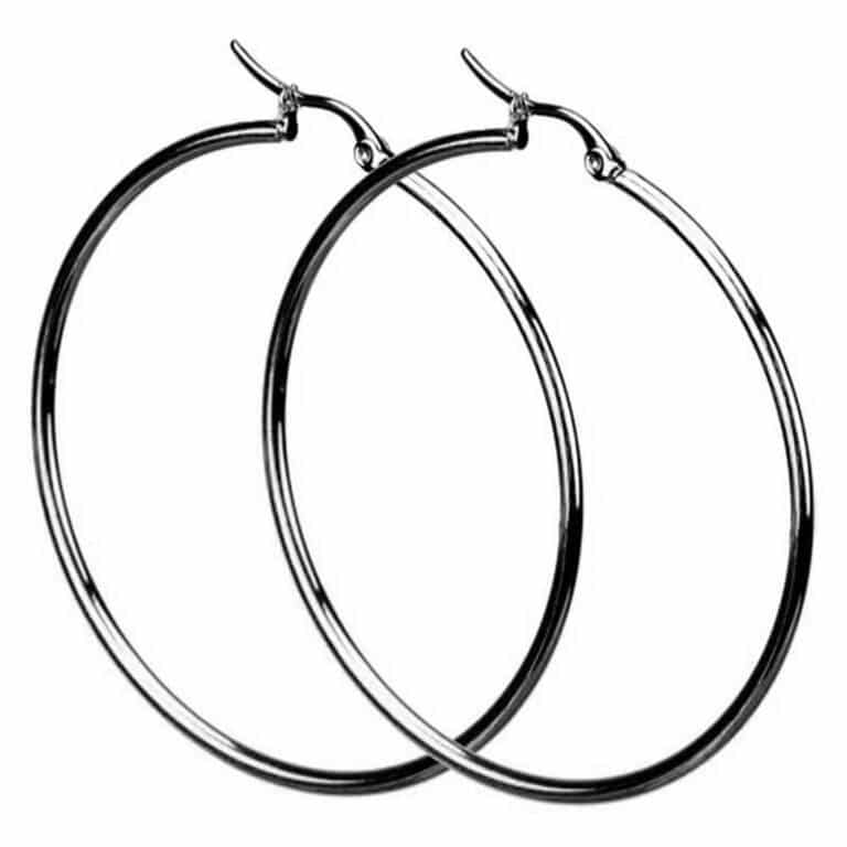 Ehawa earrings Stainless Plain 52 mm