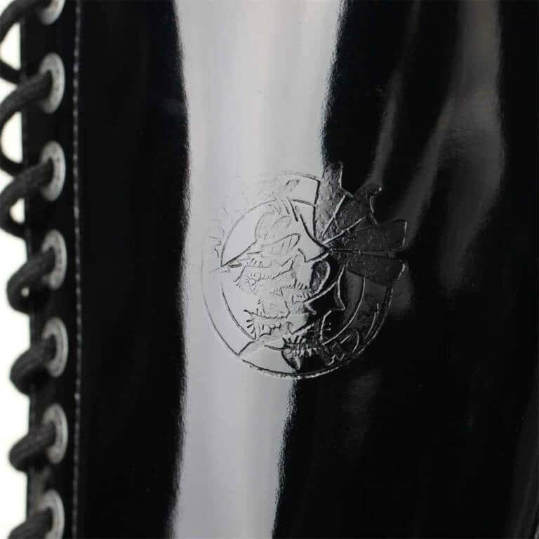 Angry Itch 20 Hole Gothic Punk Army Ranger Patent Leather Boots – Bild 8