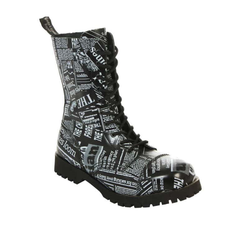 Boots & Braces 10-Loch Stiefel Newspaper