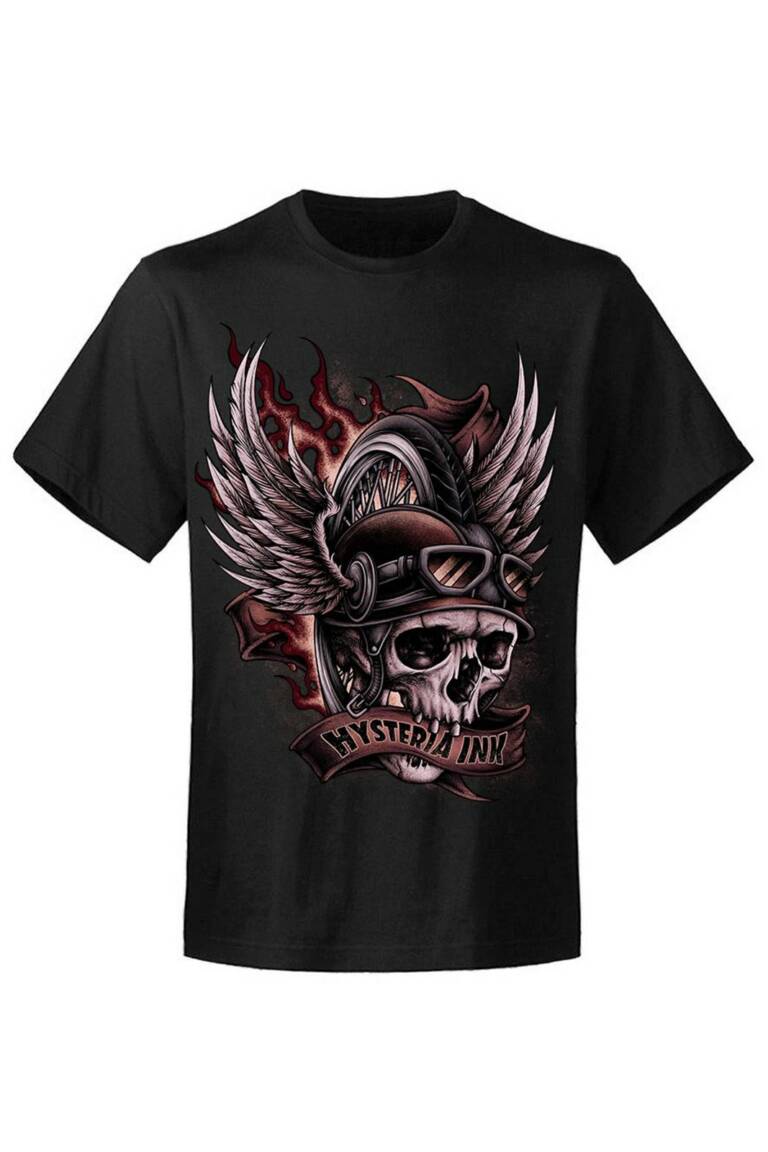 Hysteria Ink T-Shirt Skull Biker II