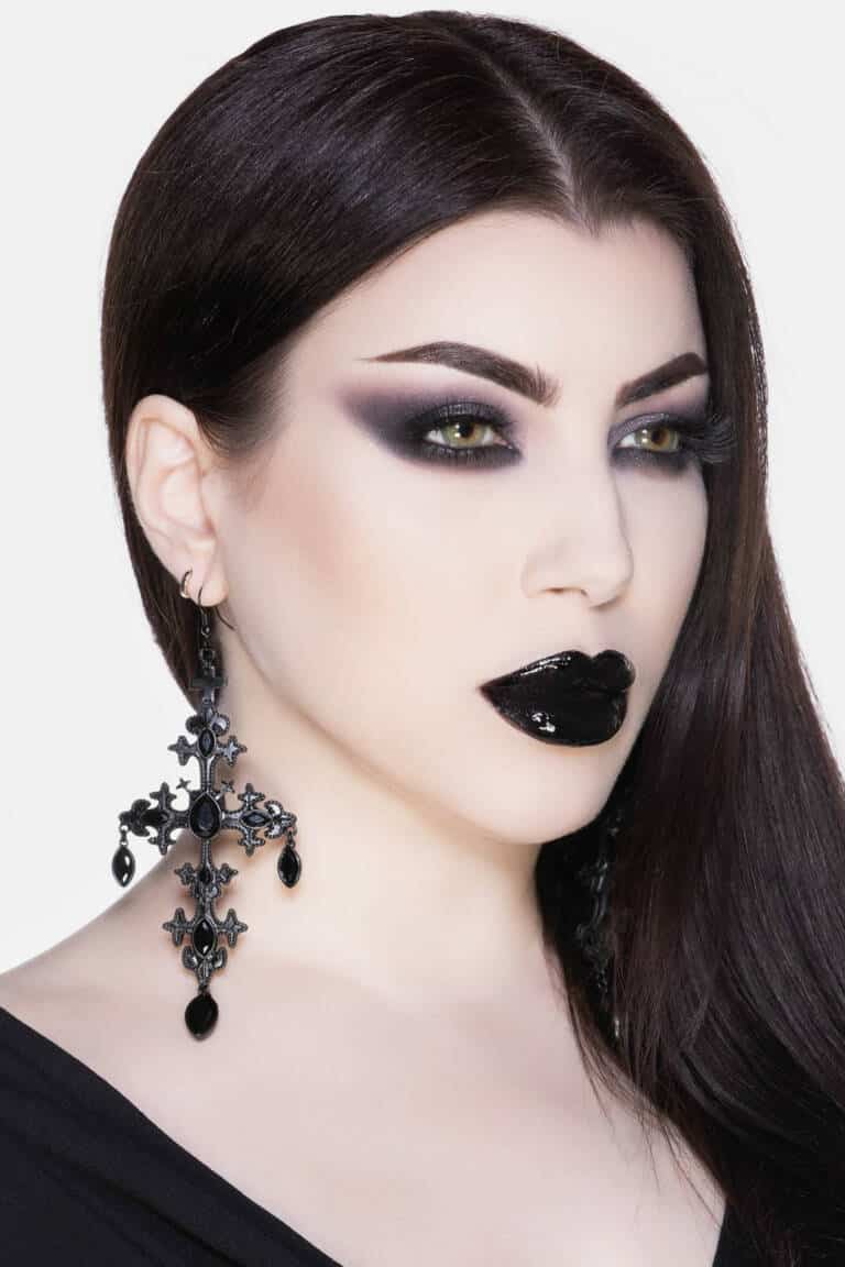 Killstar Earrings Black Crossed Desire – Bild 2