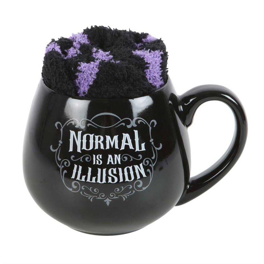 Spirit of Equinox Geschenkset Tasse und Socken Normal is an Illusion – Bild 2