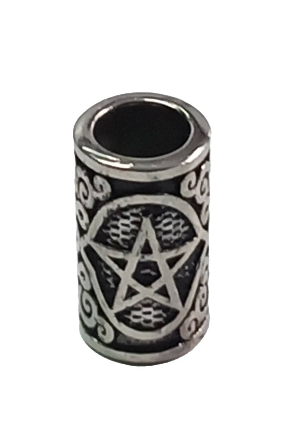 White Dragon Bartperle Pentagram