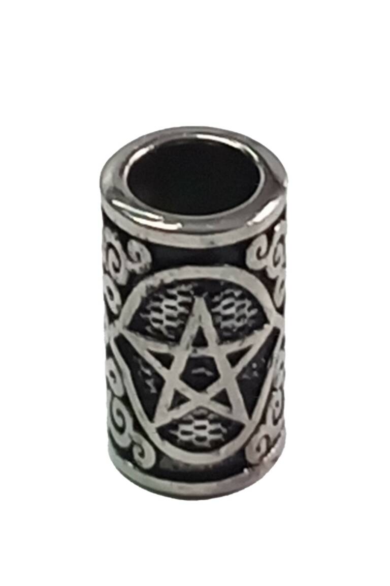 White Dragon Bartperle Pentagram