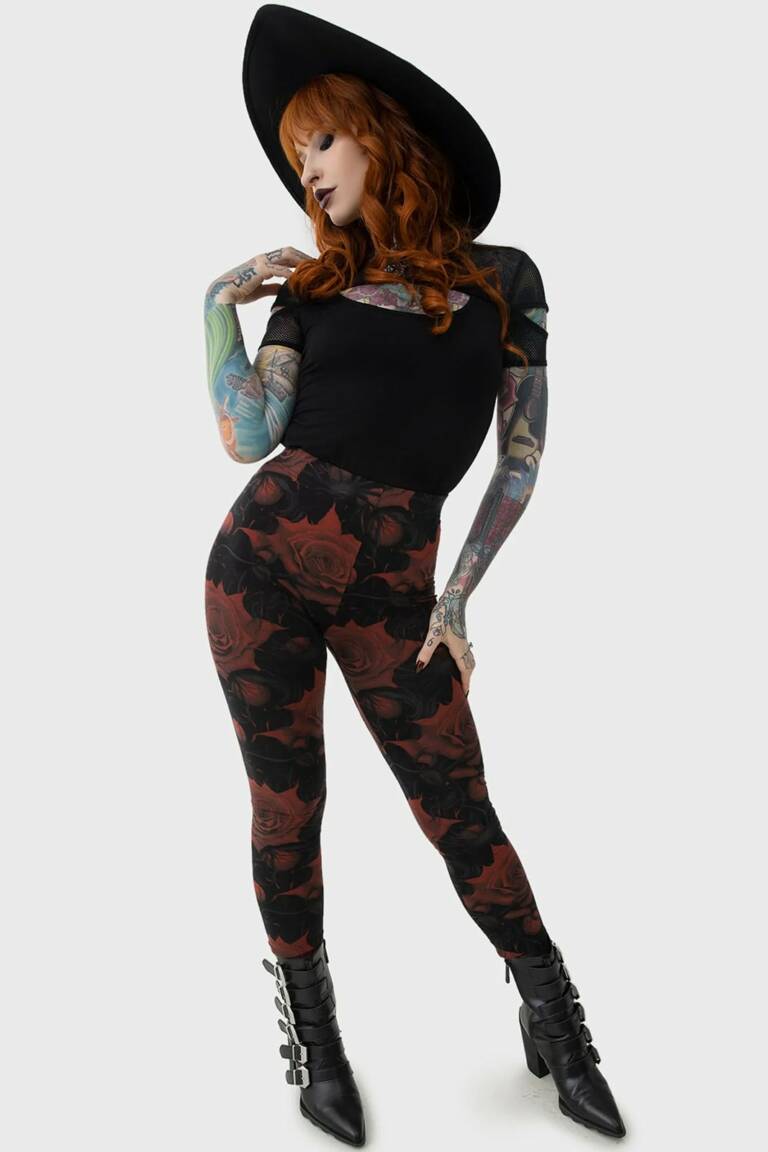 Killstar Legging Blood Rose – Bild 4