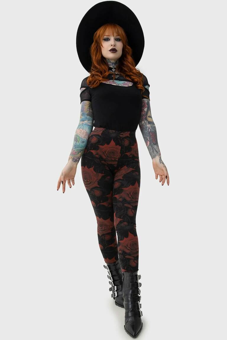 Killstar Legging Blood Rose – Bild 5