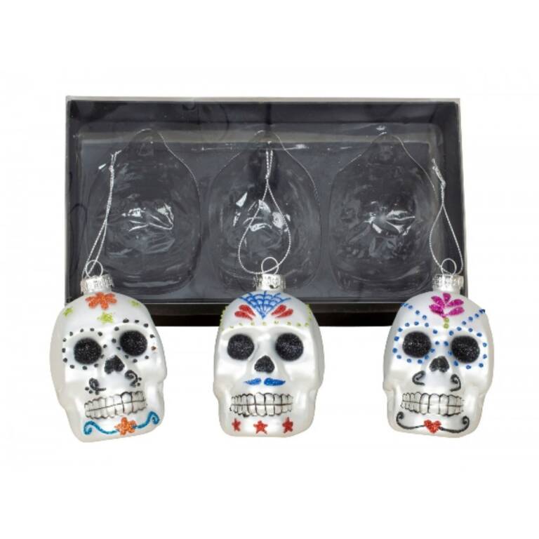 Mad Moonshine 3 glass skulls to hang
