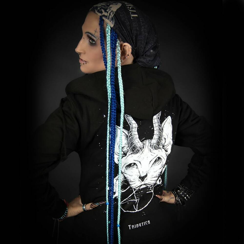 Tributica Zip-Hoody Evil Cat – Bild 2