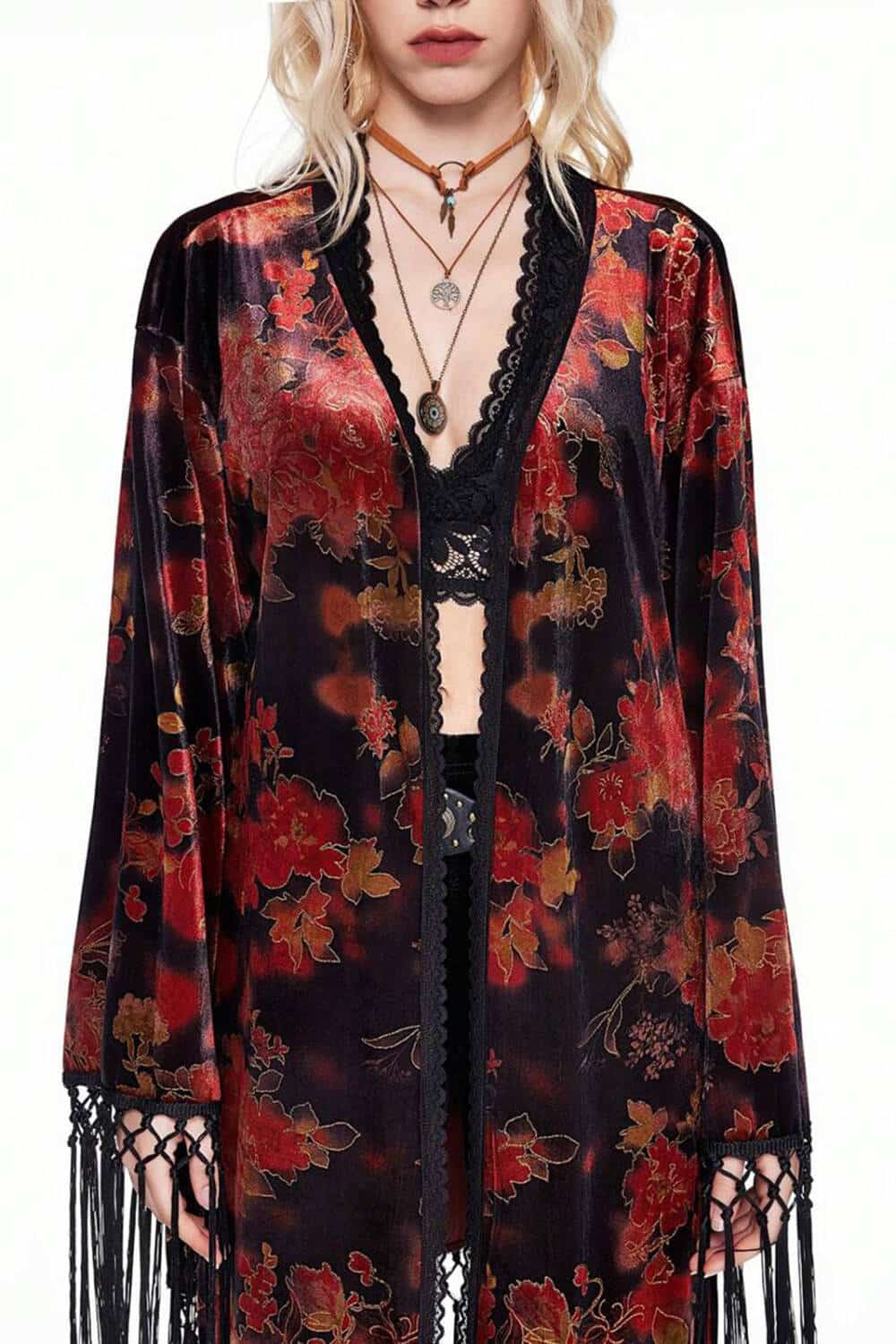 Romwe Jacke Red Flowers – Bild 2