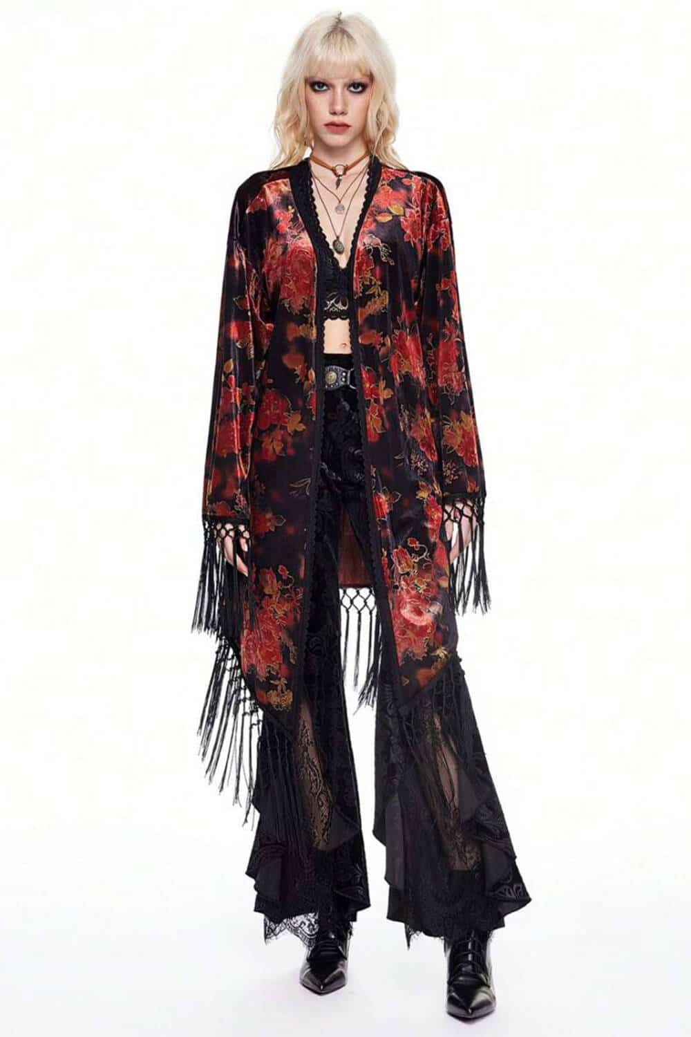 Romwe Jacke Red Flowers – Bild 3
