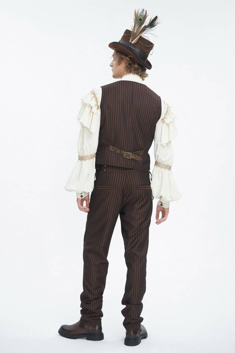 Punk Rave Vest Viserion Brown Striped – Bild 2