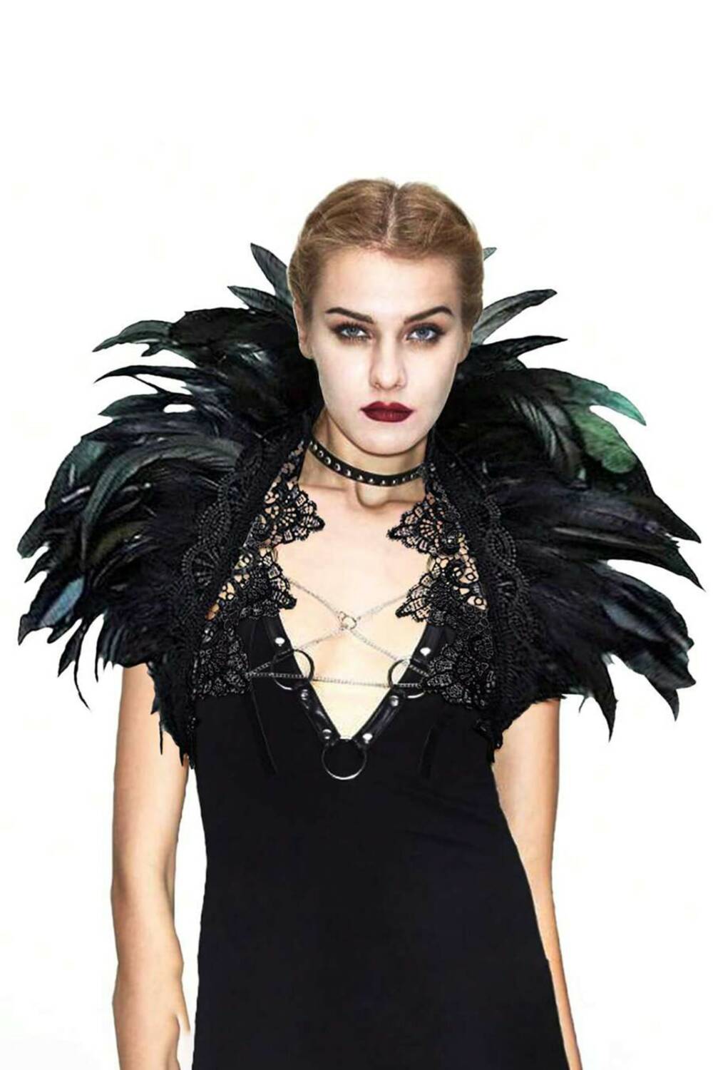 Mad Moonshine Federkragen Black Peacock