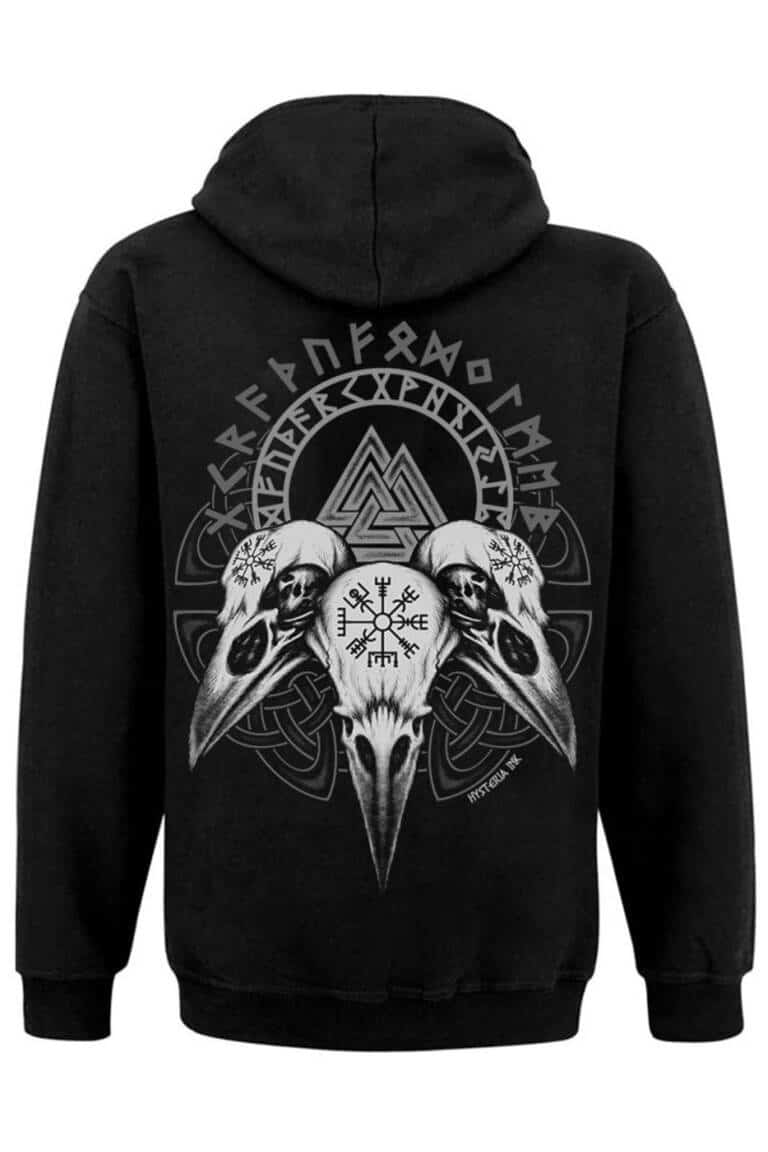 Hysteria Ink Zip-Hoody Valknut Three Raven