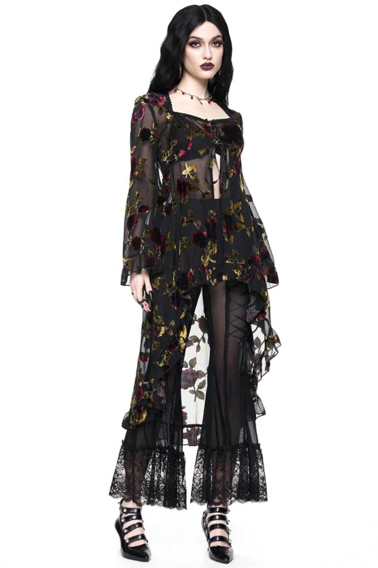 Romwe Netz-Jacke Red Roses