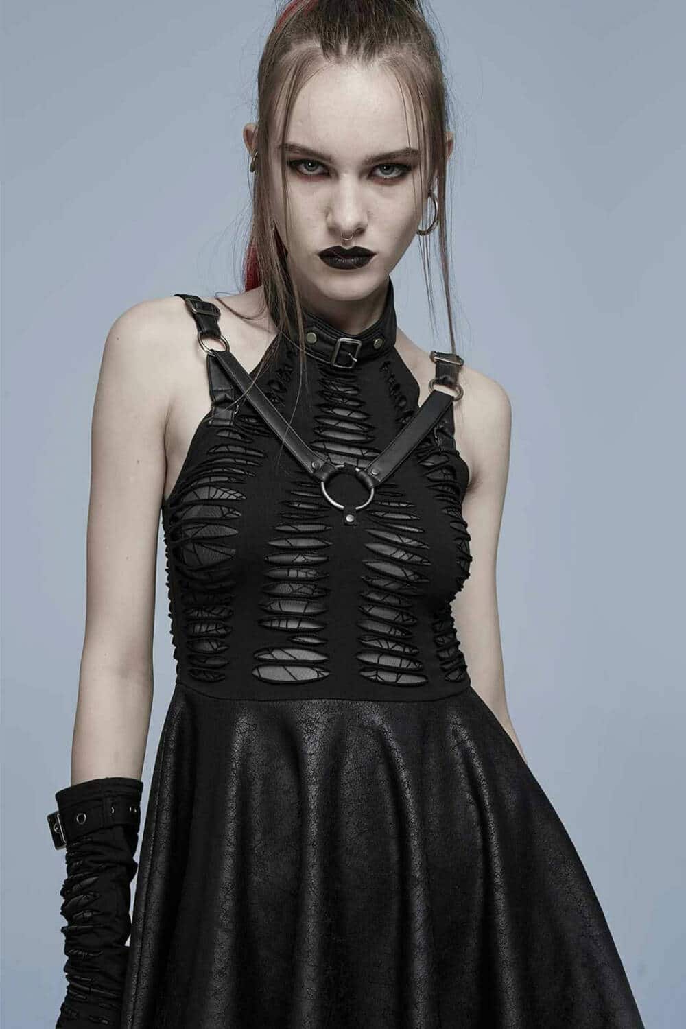 Punk Rave Kleid Black Widow – Bild 5