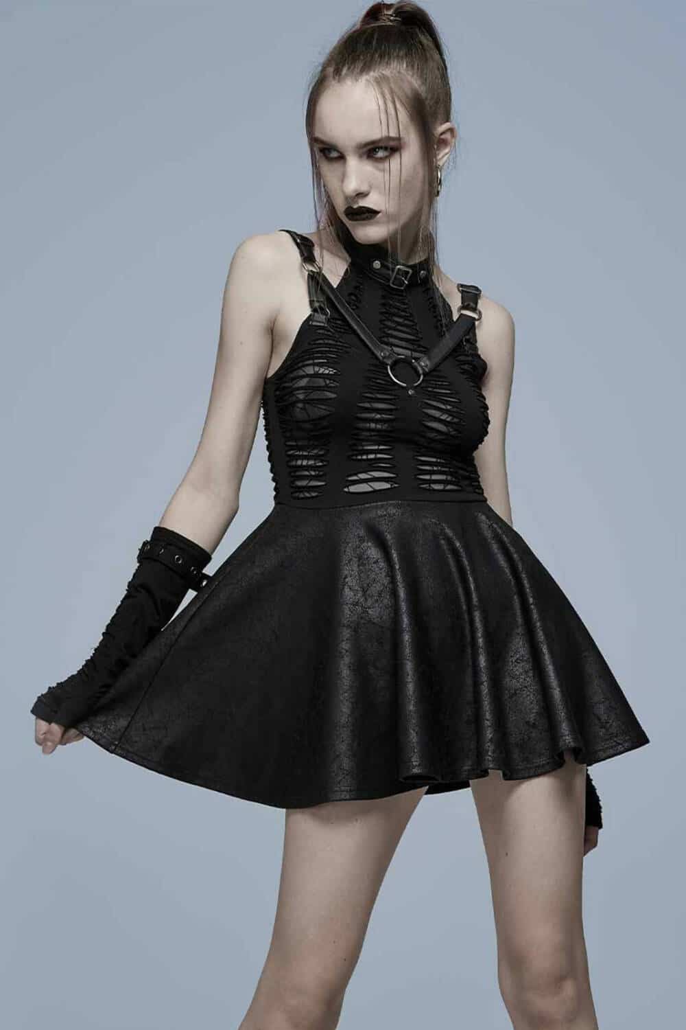 Punk Rave Kleid Black Widow – Bild 7