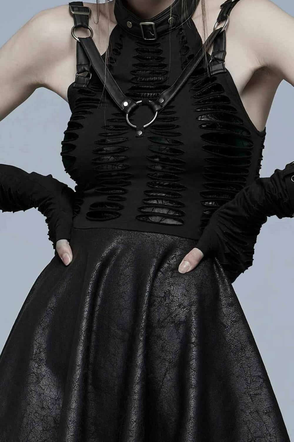 Punk Rave Kleid Black Widow – Bild 8