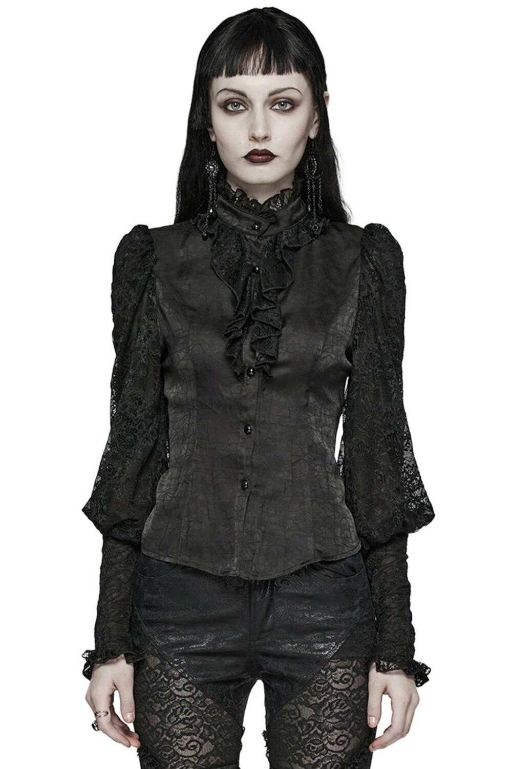 Punk Rave Bluse Boheme Noir