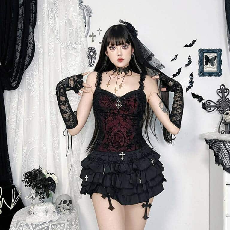 Moon Attic Top Bleeding Ink Red
