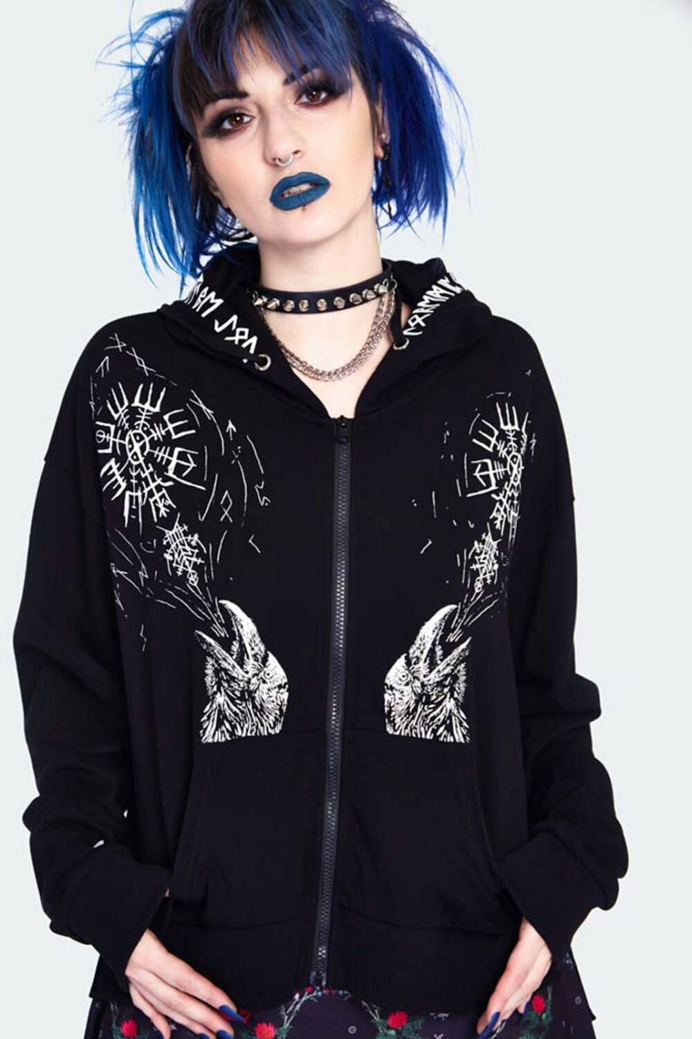 Jawbreaker Zip-Hoody Runes Raven – Bild 2