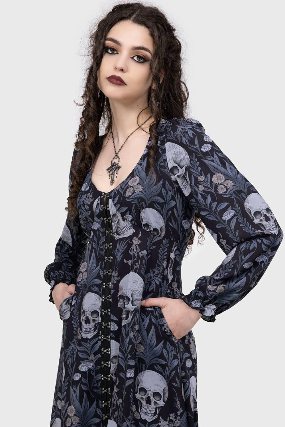 Killstar Kleid Deaths Head Maxi – Bild 2
