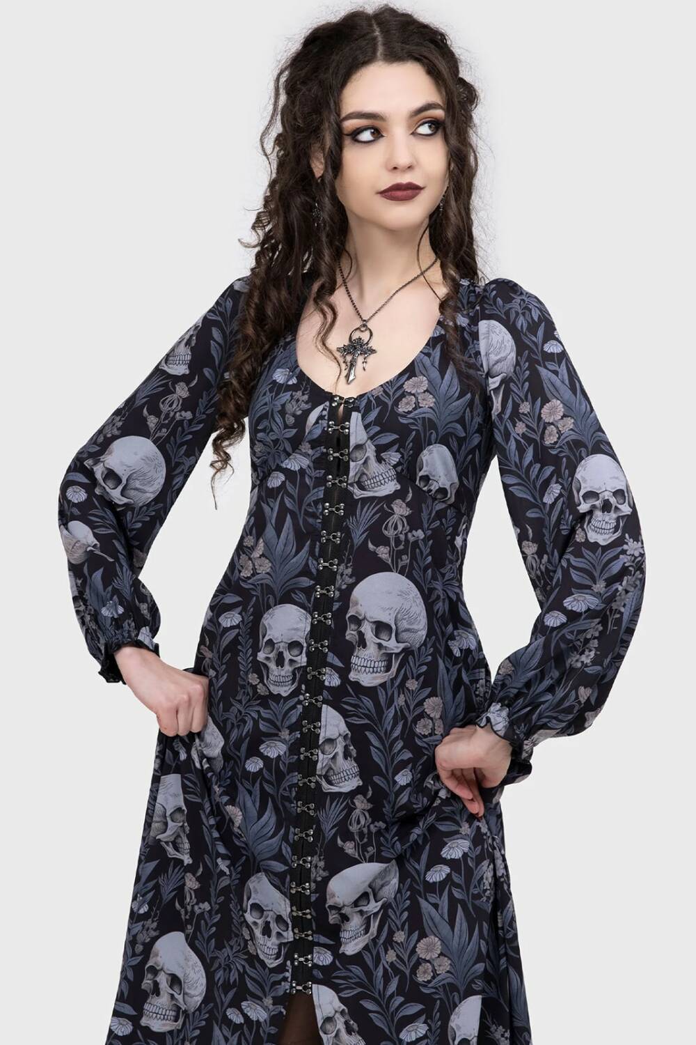 Killstar Kleid Deaths Head Maxi – Bild 3