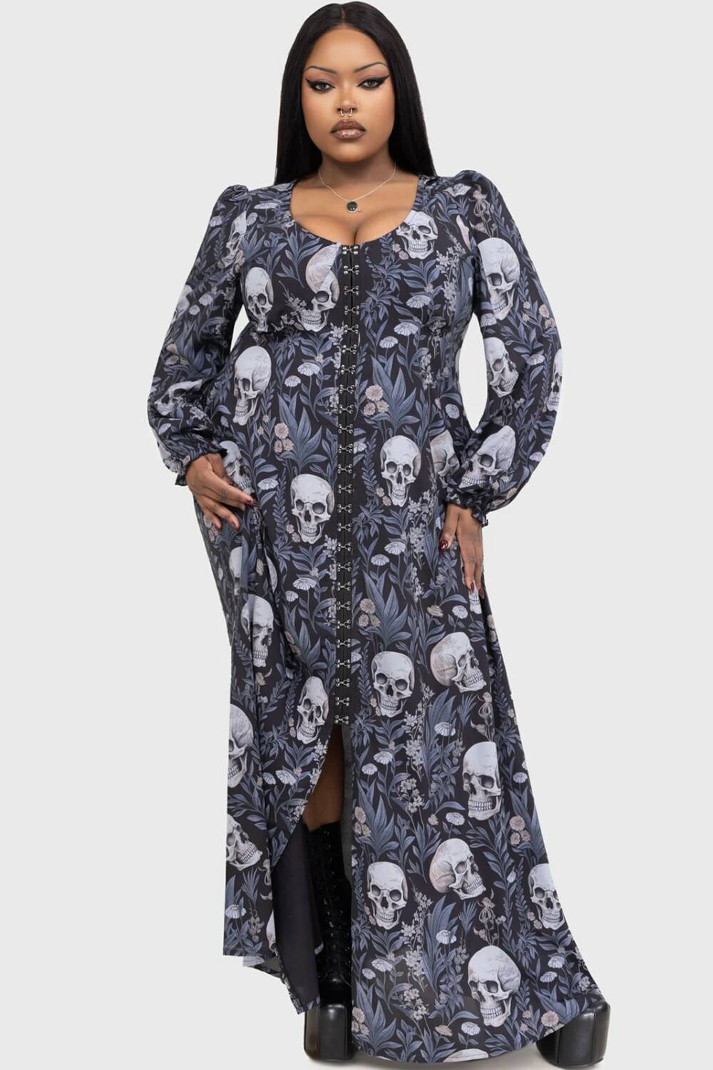 Killstar Kleid Deaths Head Maxi – Bild 5