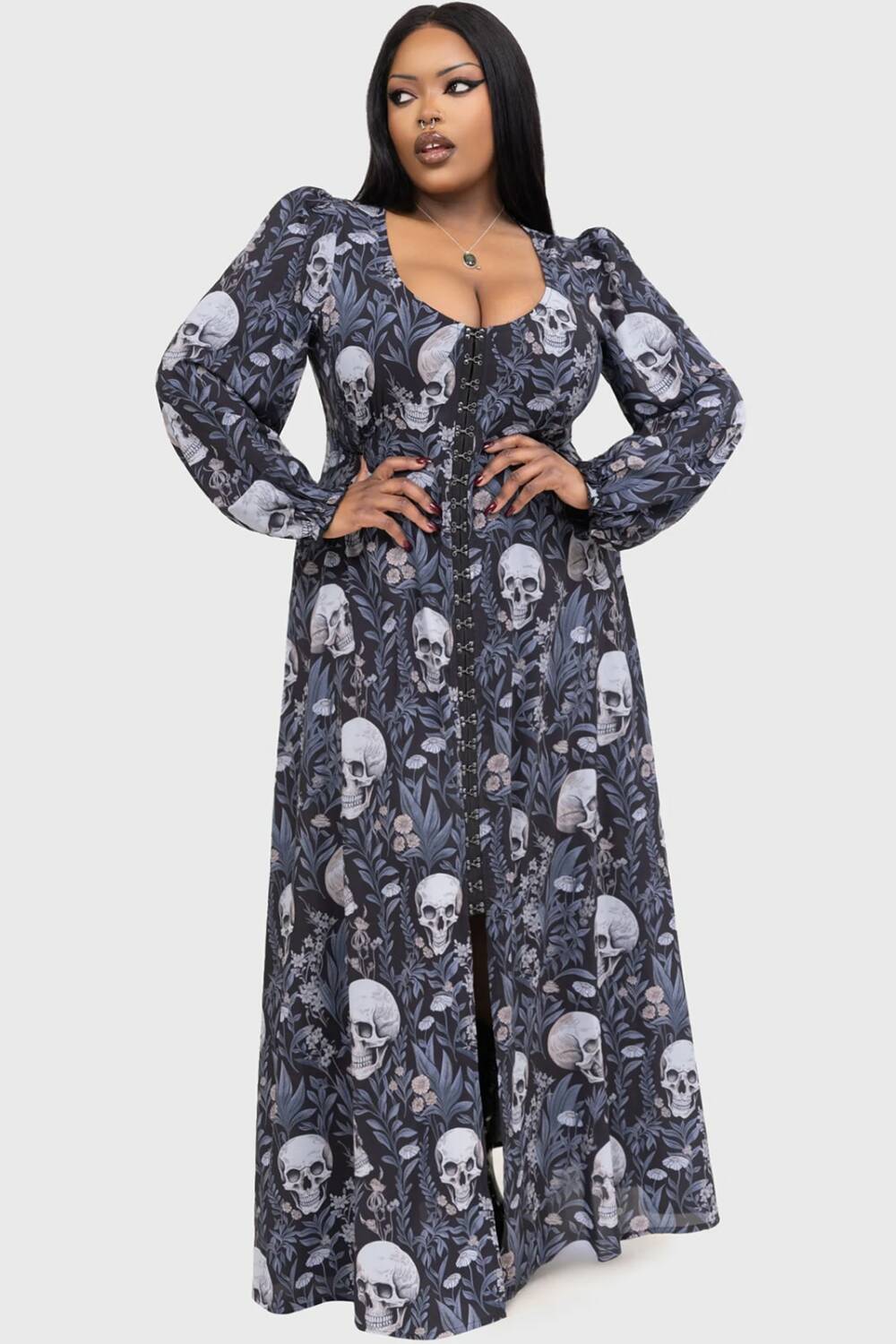 Killstar Kleid Deaths Head Maxi – Bild 6