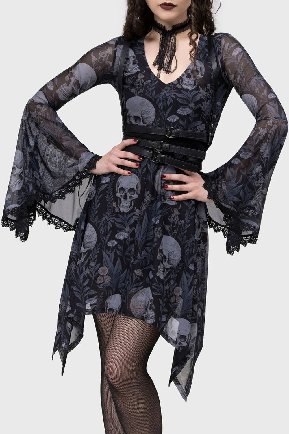 Killstar Kleid Deaths Head Skater – Bild 2