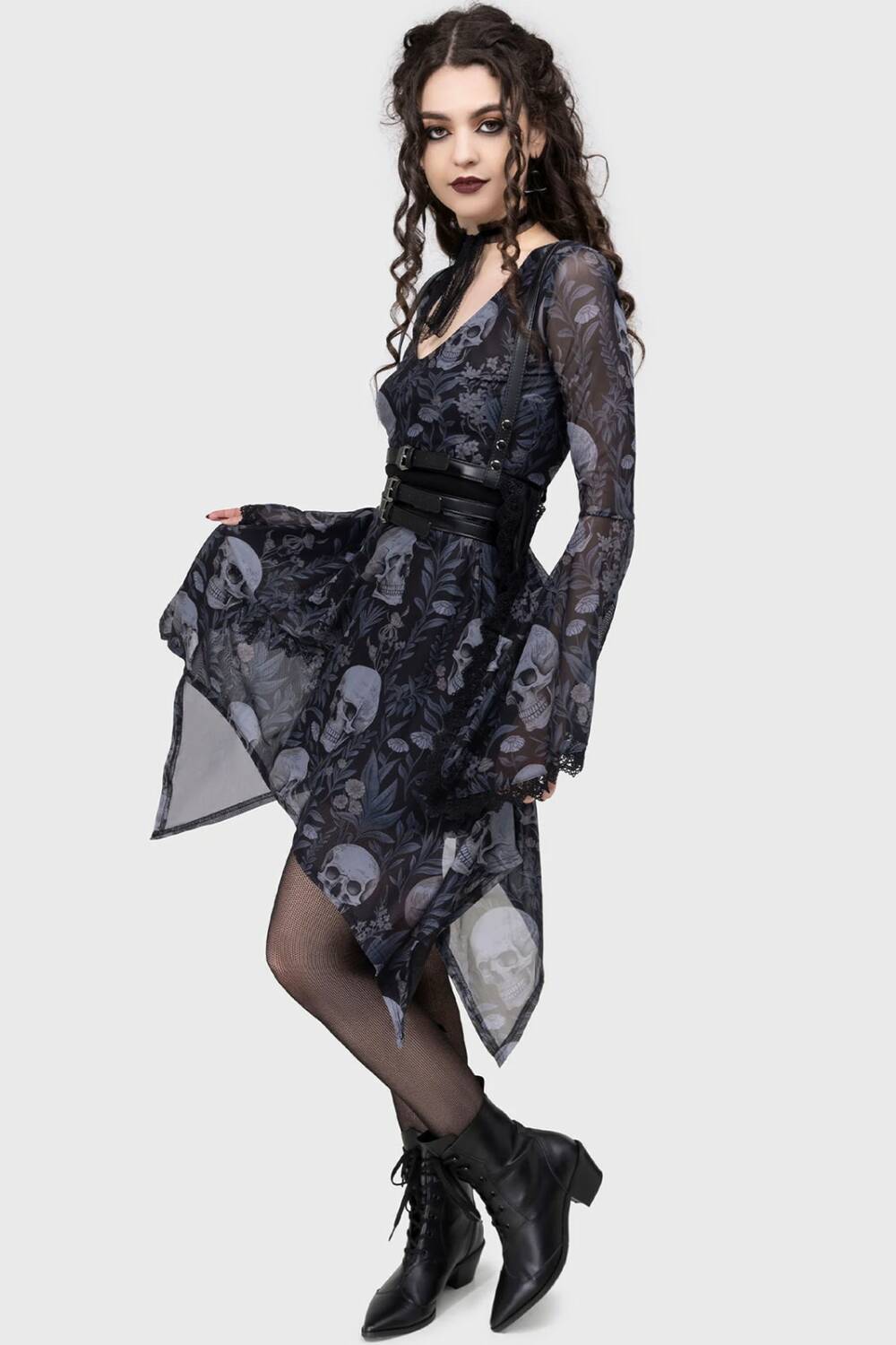 Killstar Kleid Deaths Head Skater – Bild 3