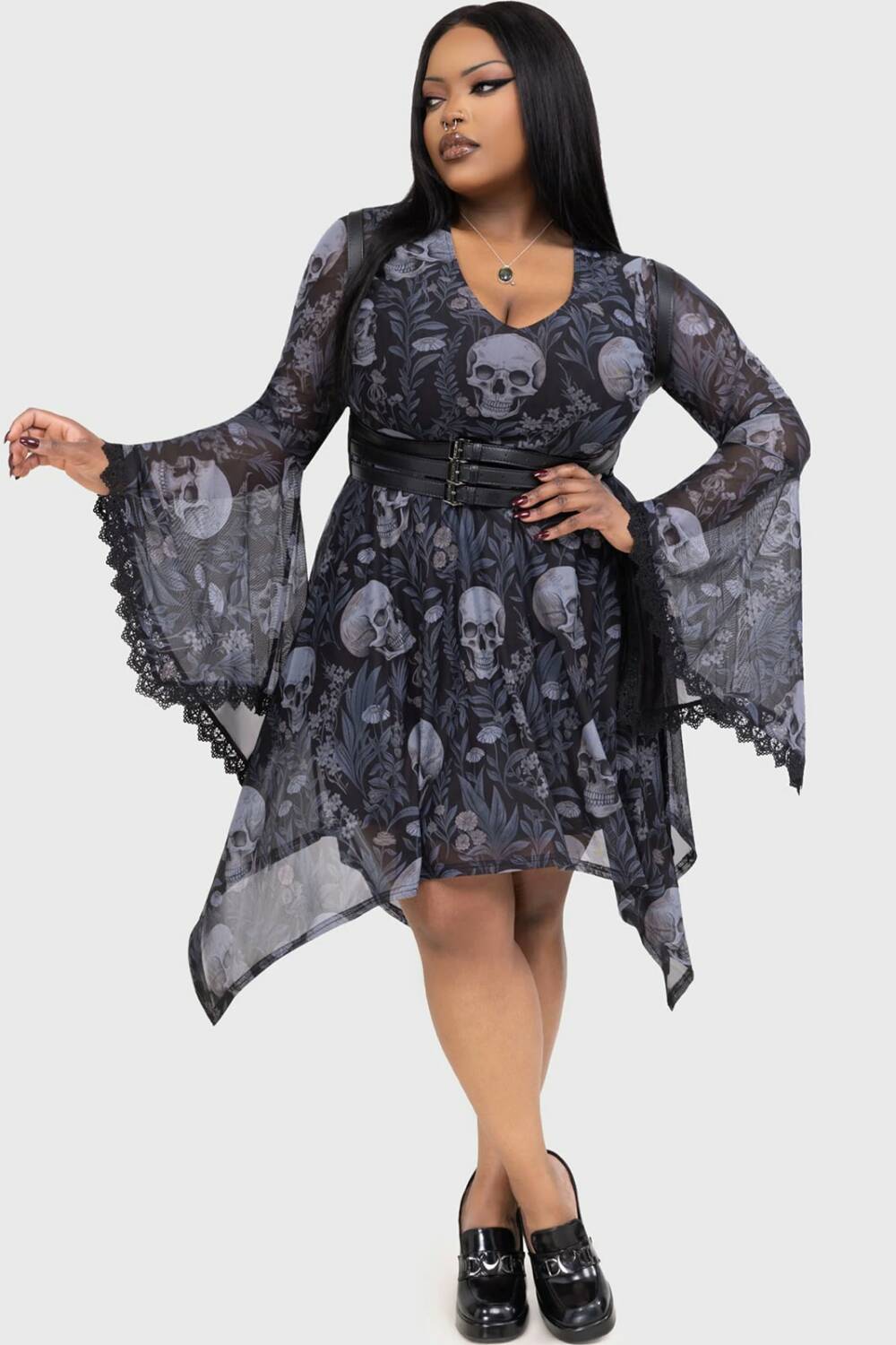 Killstar Kleid Deaths Head Skater – Bild 5