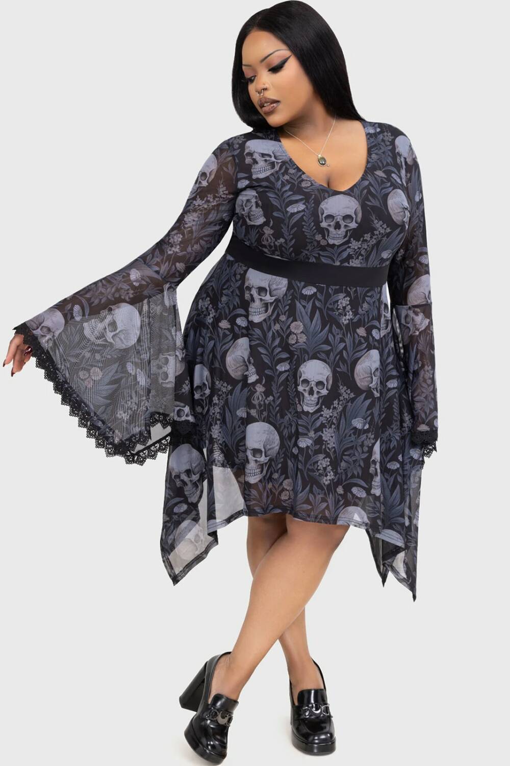 Killstar Kleid Deaths Head Skater – Bild 6