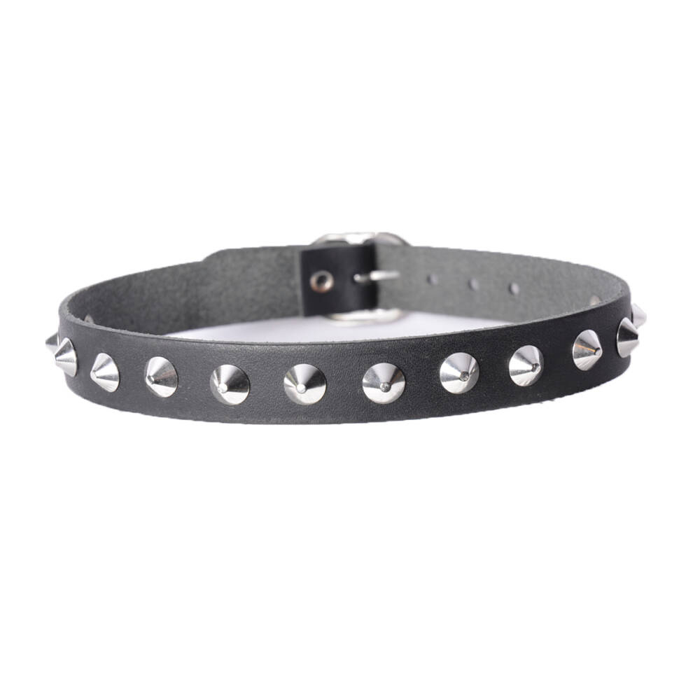 Mad Moonshine Lederhalsband Single Spike Rivets