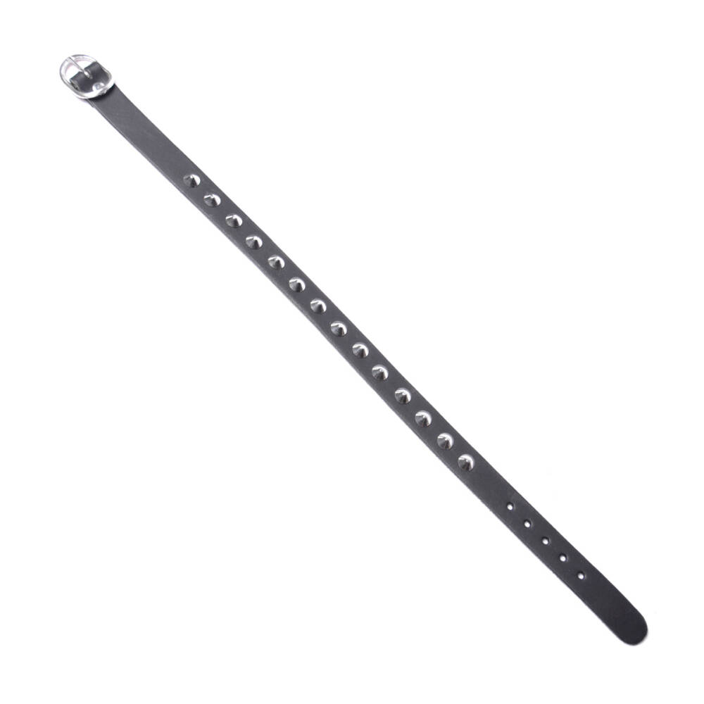 Mad Moonshine Lederhalsband Single Spike Rivets – Bild 2