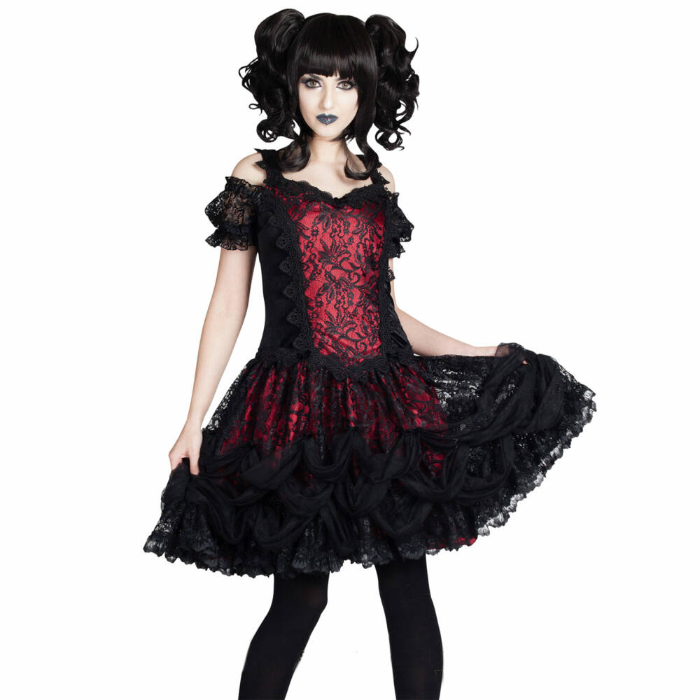Sinister Minikleid Red Gothic Heart – Bild 3