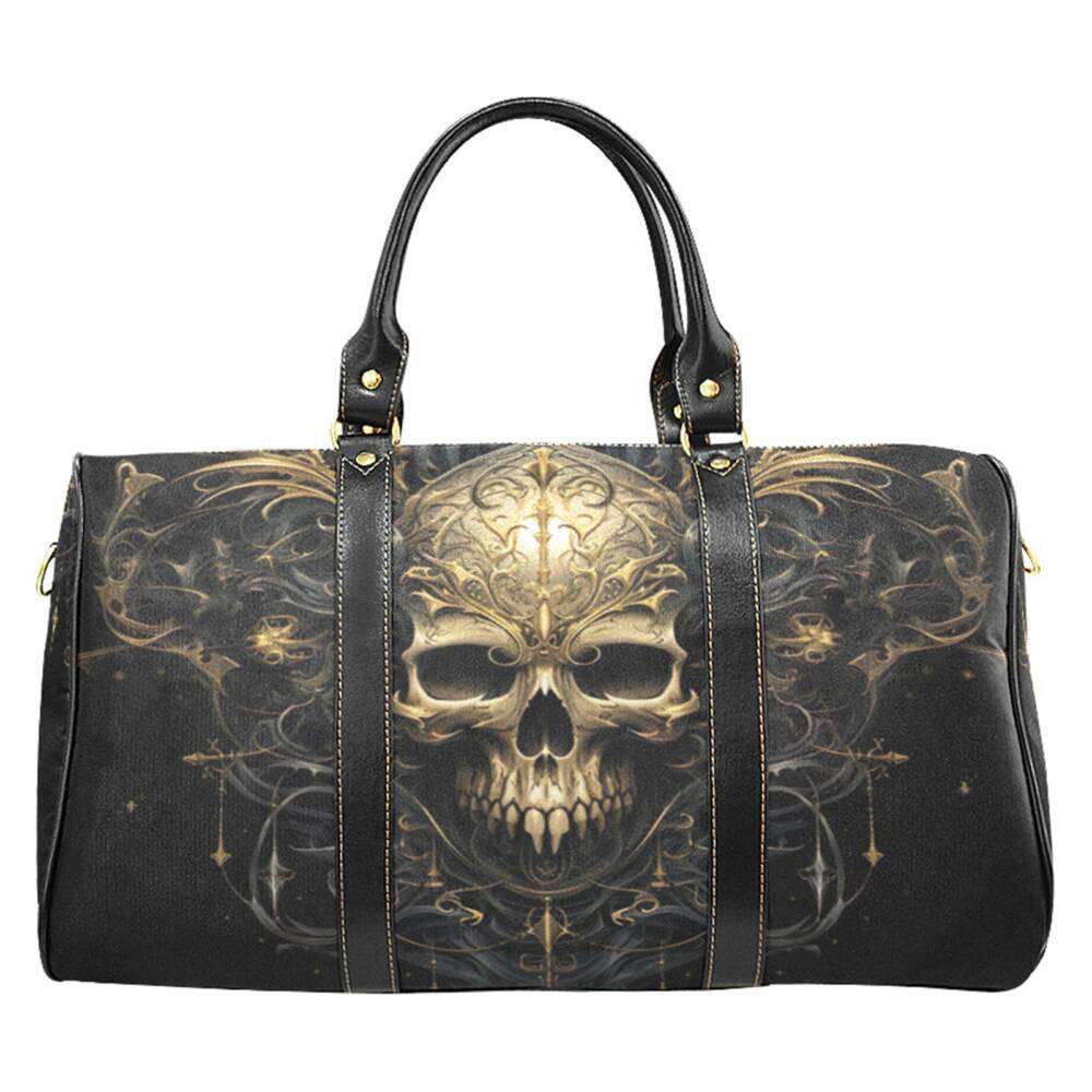 Barmetal Reisetasche Gold Skull