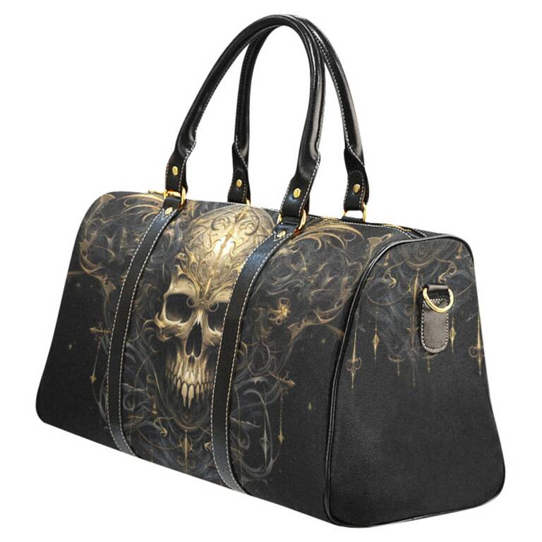 Barmetal Reisetasche Gold Skull – Bild 3