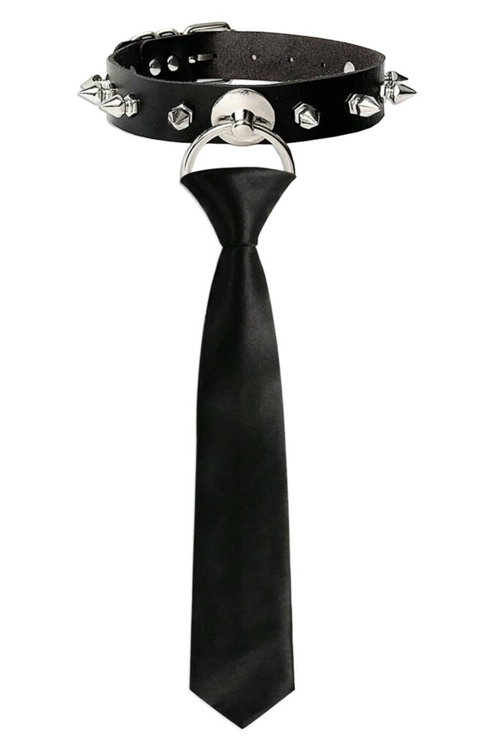Romwe Choker Studded Black Tie