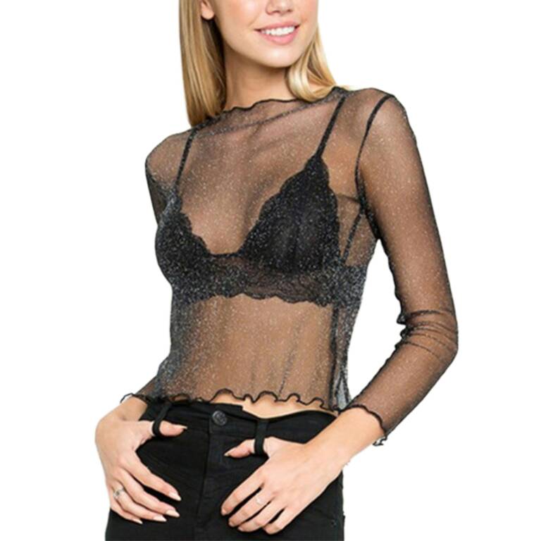 Moon Attic Netzshirt Shiny Bling