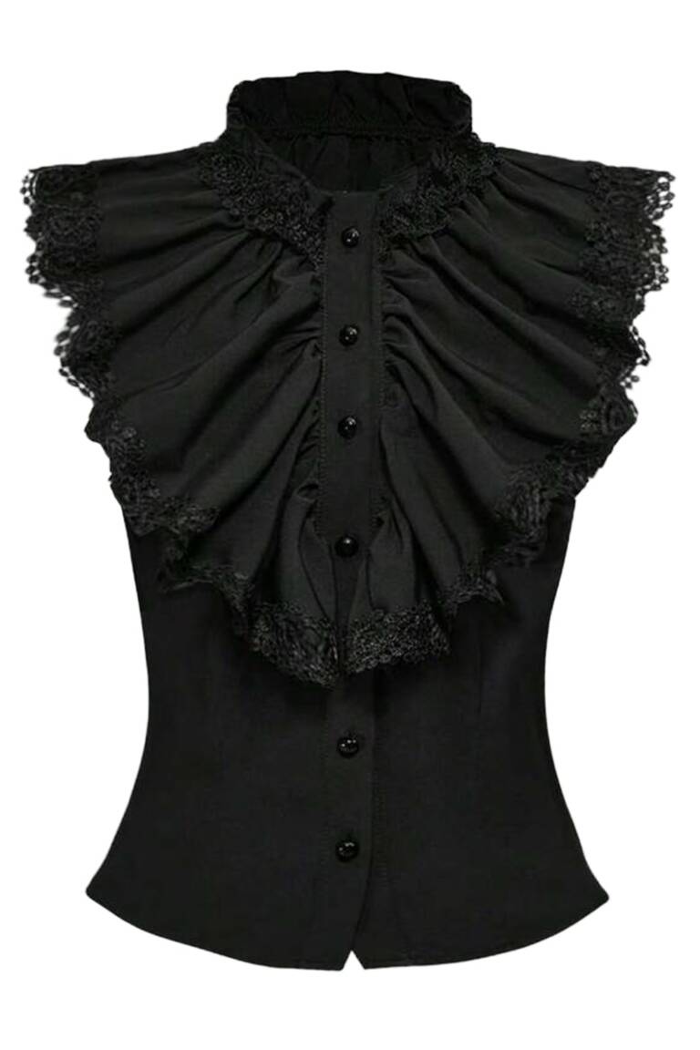 Romwe Bluse Moonlace Ruffle