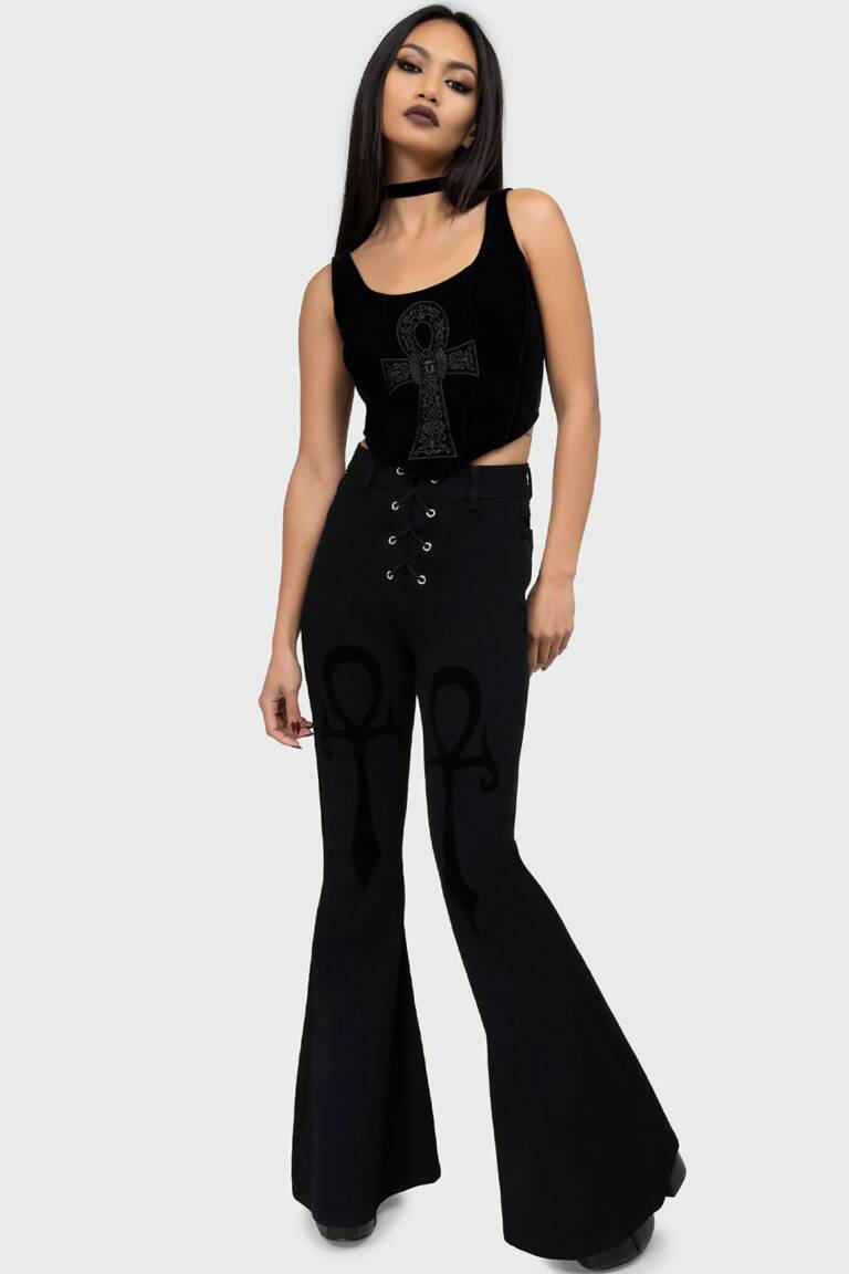 Killstar flared trousers Umbral Lock – Bild 2