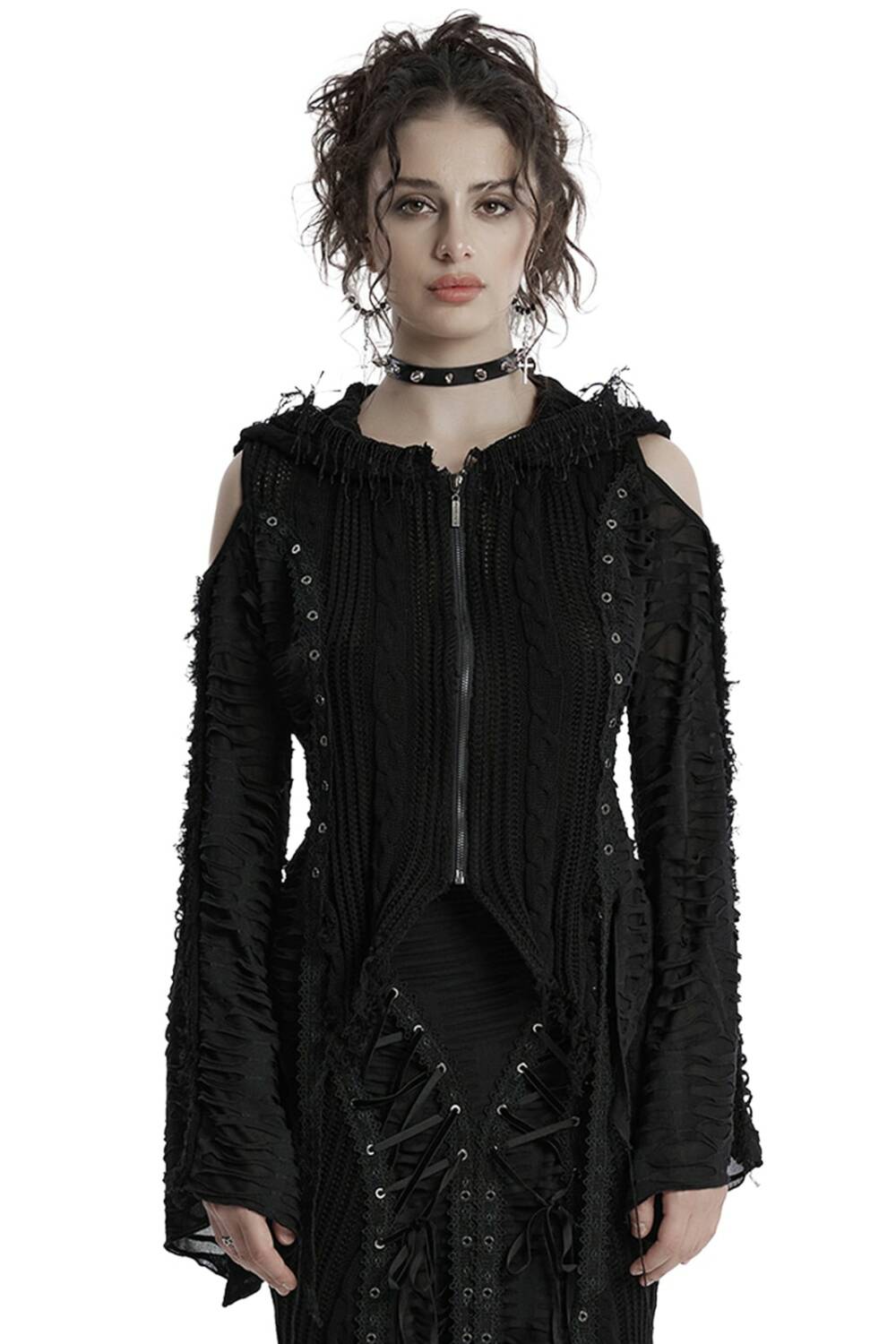 Punk Rave Kapuzenjacke Misanthrope Distressed